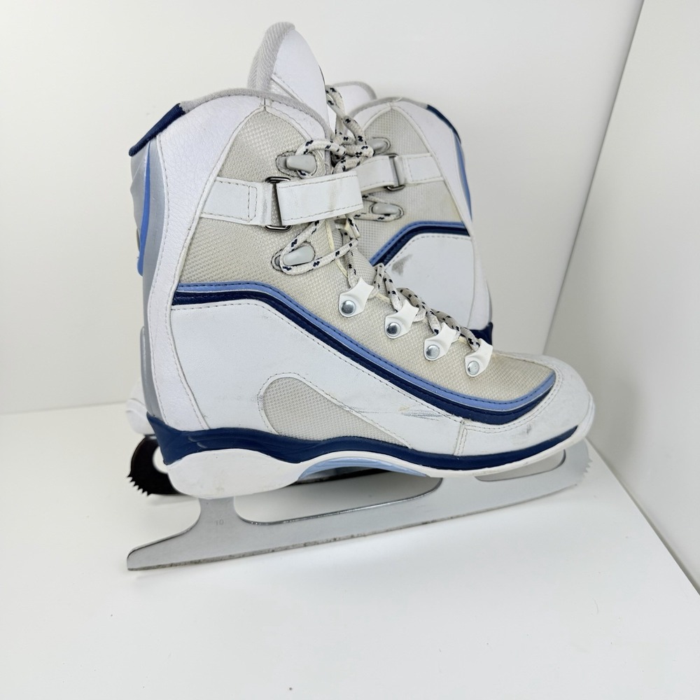 Jackson Softec Ice Skates Women's Size 8 White Blue Figure Recreational - Picture 10 of 16